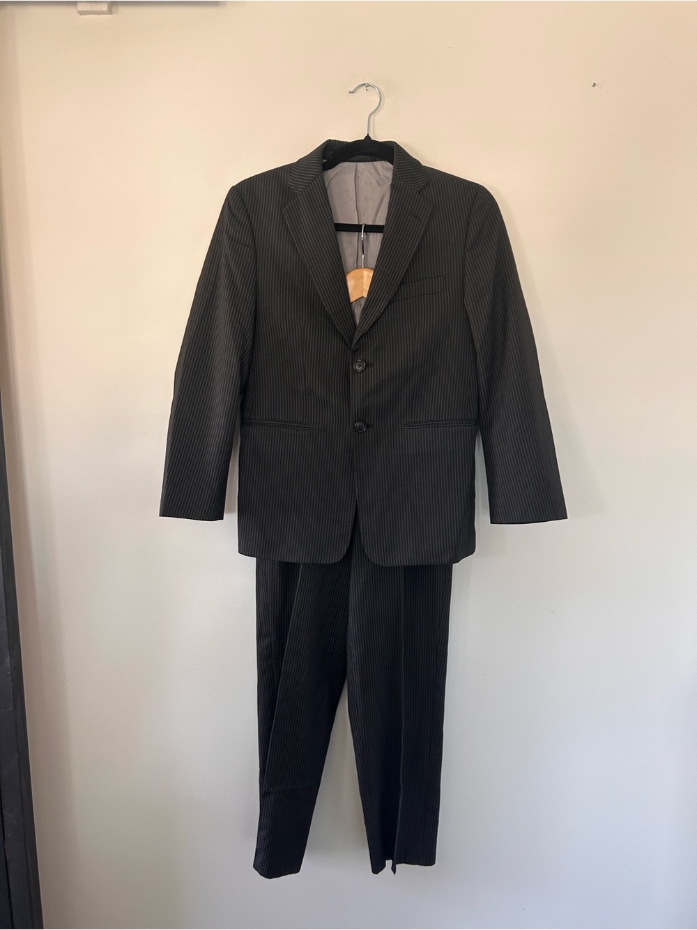 Michael Kors Black Pinstripe Boys  14R Suit Jacket & Pants